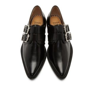 Toga Pulla Black Two Buckle Western Oxfords